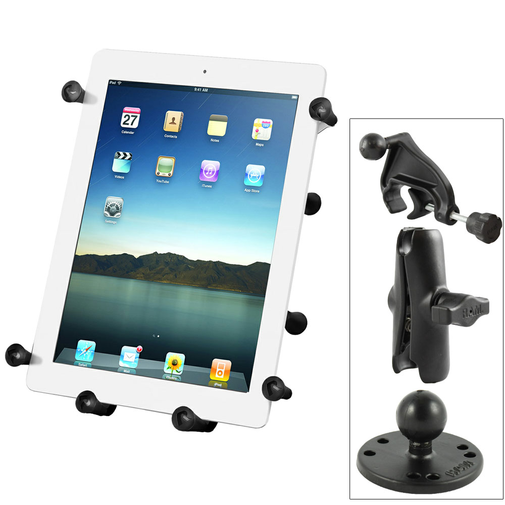 image for RAM Mount Universal X-Grip III Large Tablet Holder – Fits New iPad – Includes Yoke Mount
