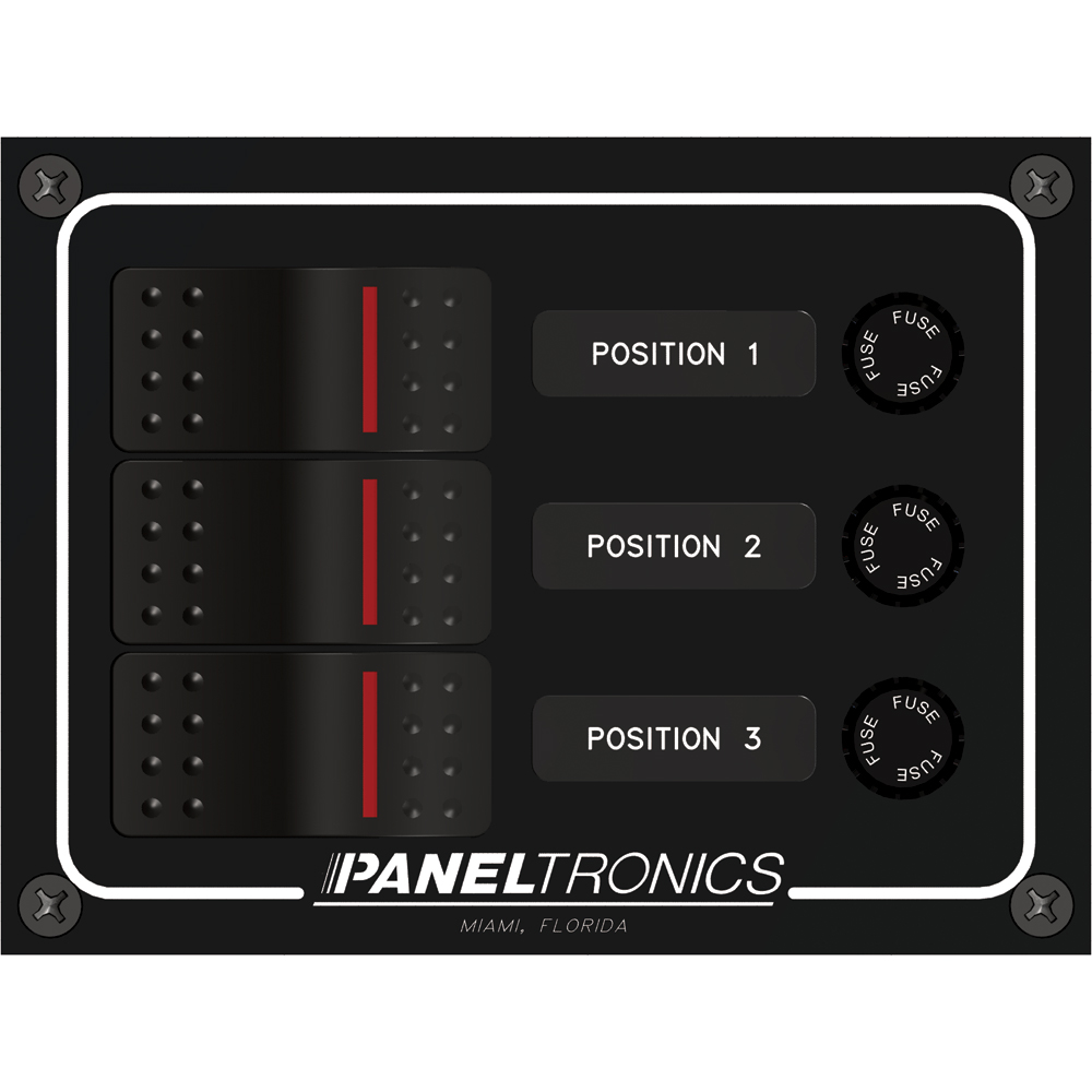 image for Paneltronics Waterproof Panel – DC 3-Position Illuminated Rocker Switch & Fuse