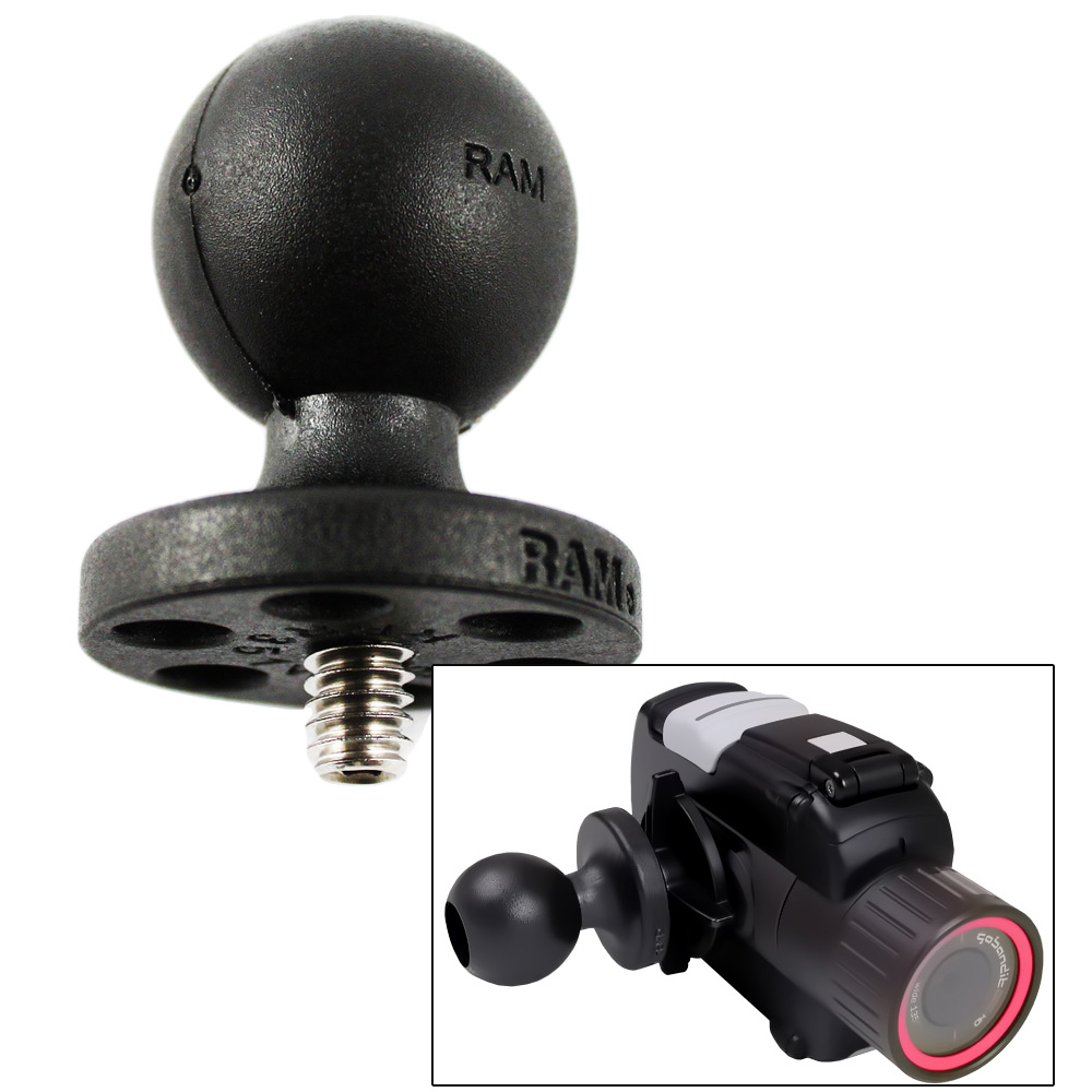 image for RAM Mount Composite 1″ Ball w/1/4-20 Stud f/Cameras, Camcorders