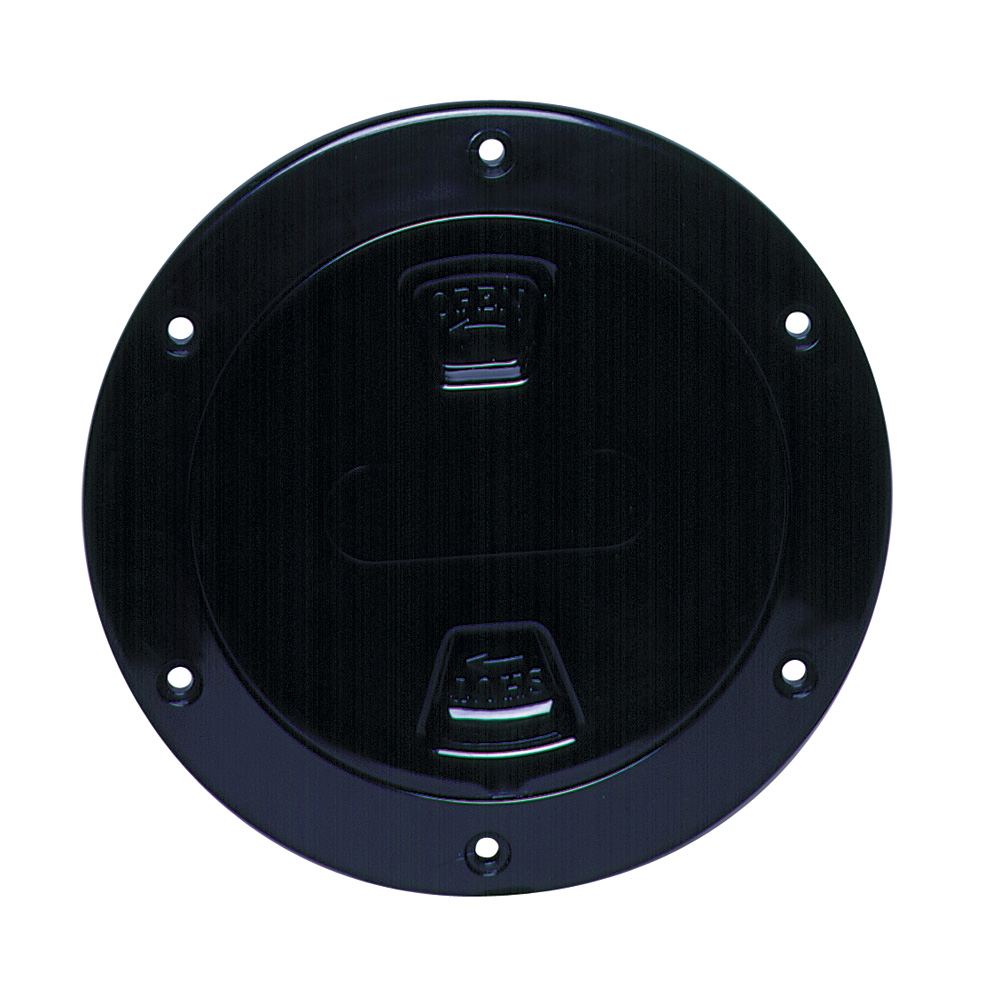 Beckson 4&quot; Smooth Center Screw-Out Deck Plate - Black CD-46417