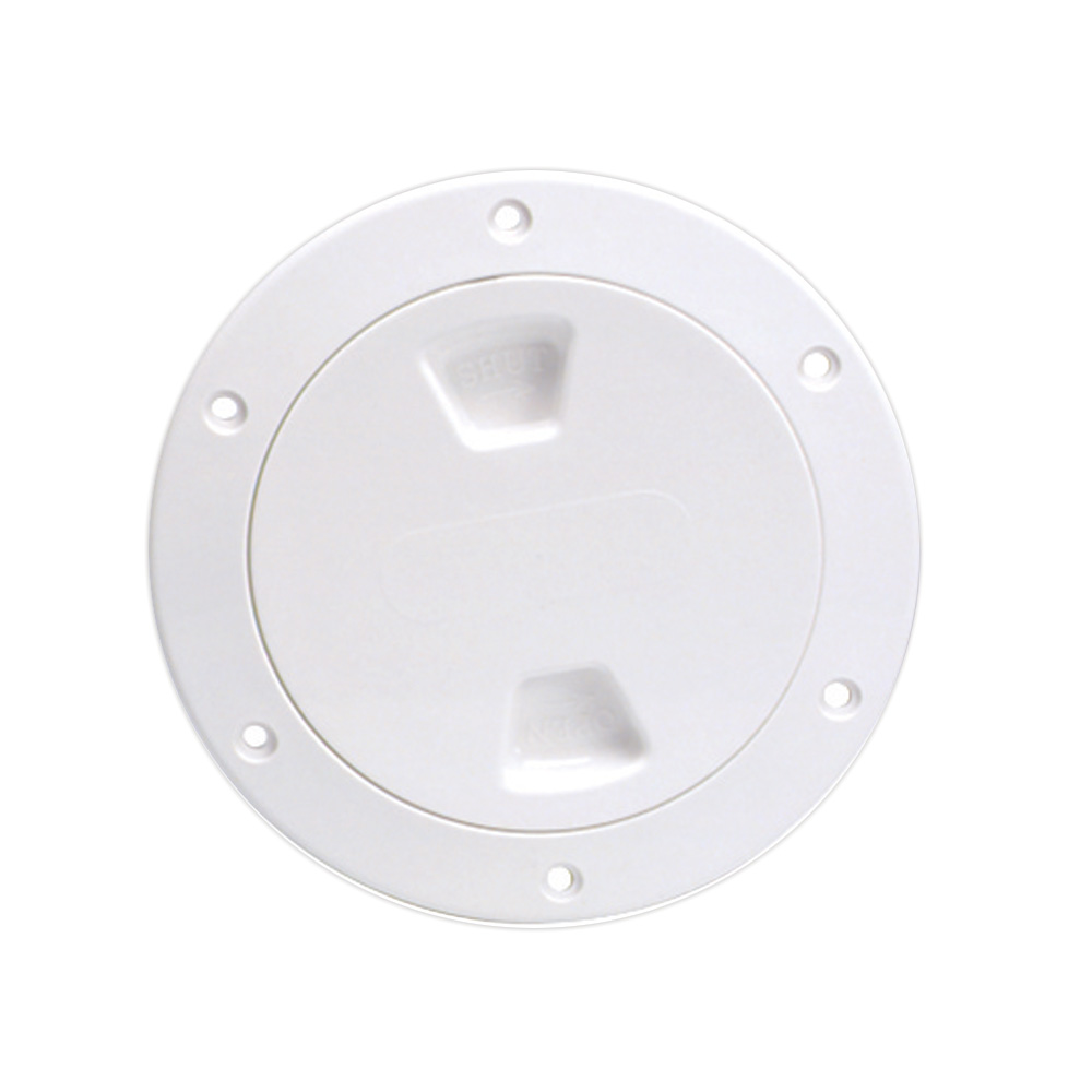 Beckson 4&quot; Smooth Center Screw-Out Deck Plate - White CD-46418