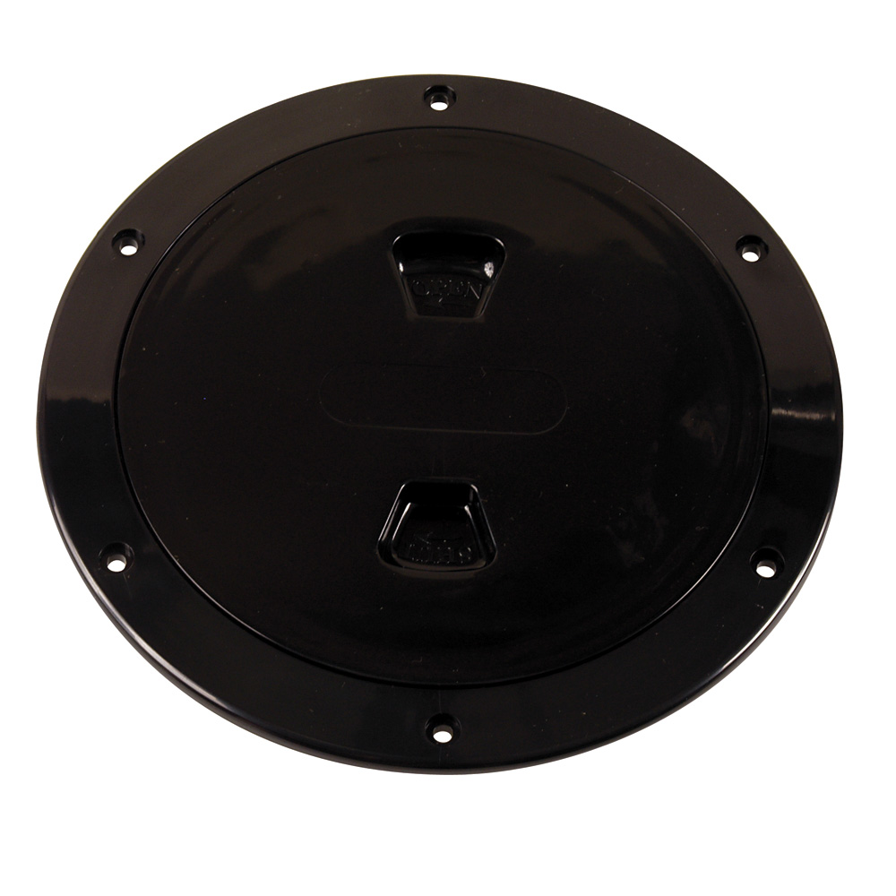 Beckson 6&quot; Smooth Center Screw-Out Deck Plate - Black CD-46423