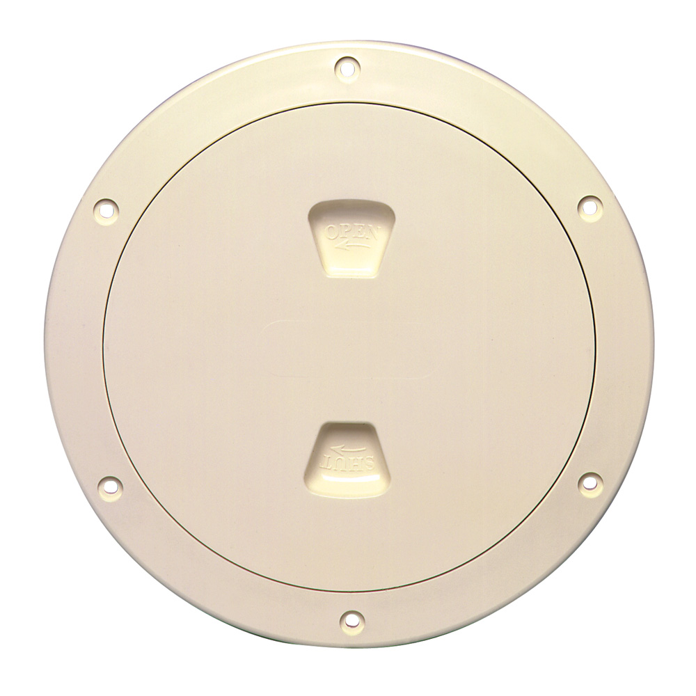 Beckson 6&quot; Smooth Center Screw-Out Deck Plate - Beige CD-46424