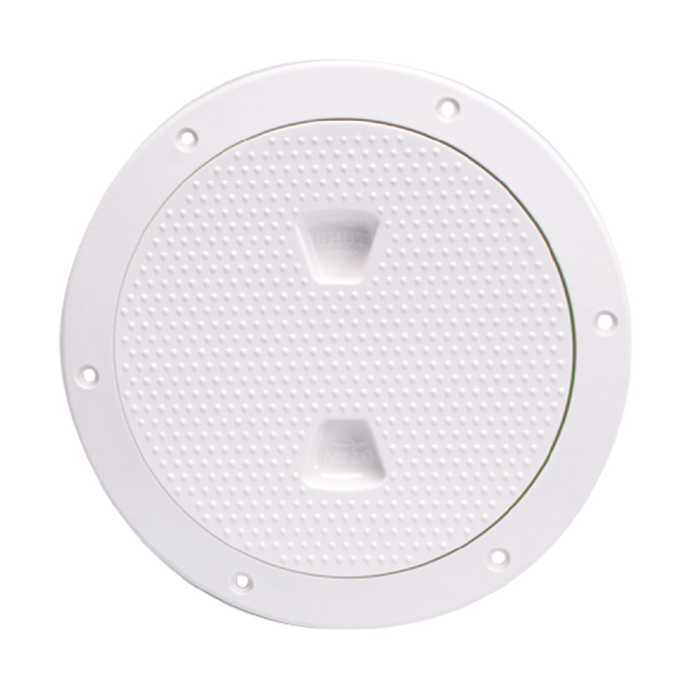 Beckson 6&quot; Non-Skid Screw-Out Deck Plate - White CD-46431