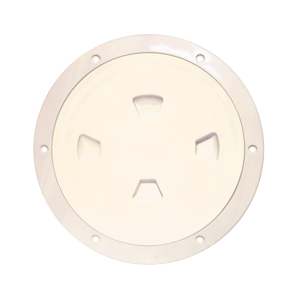 Beckson 8&quot; Smooth Center Screw-Out Deck Plate - Beige CD-46433