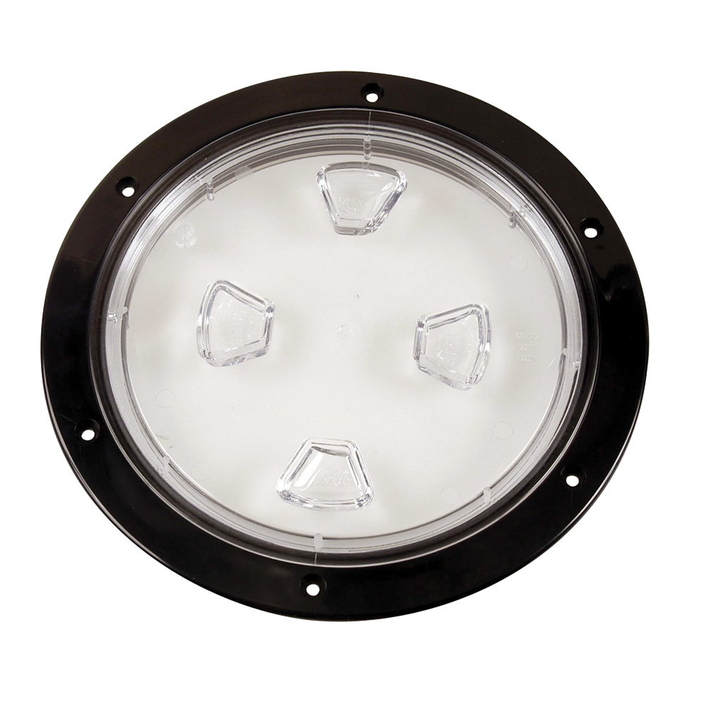 image for Beckson 8″ Clear Center Screw-Out Deck Plate – Black