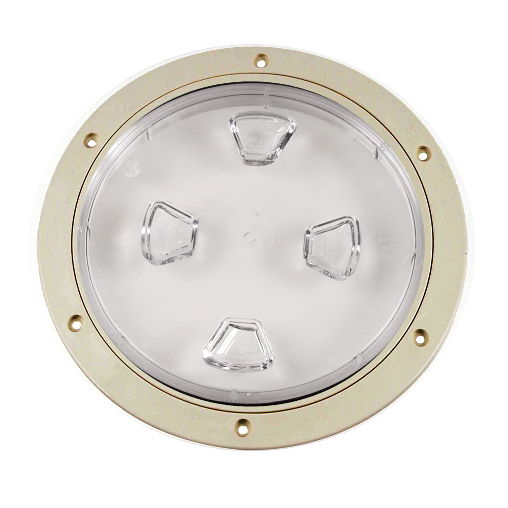 image for Beckson 8″ Clear Center Screw-Out Deck Plate – Beige