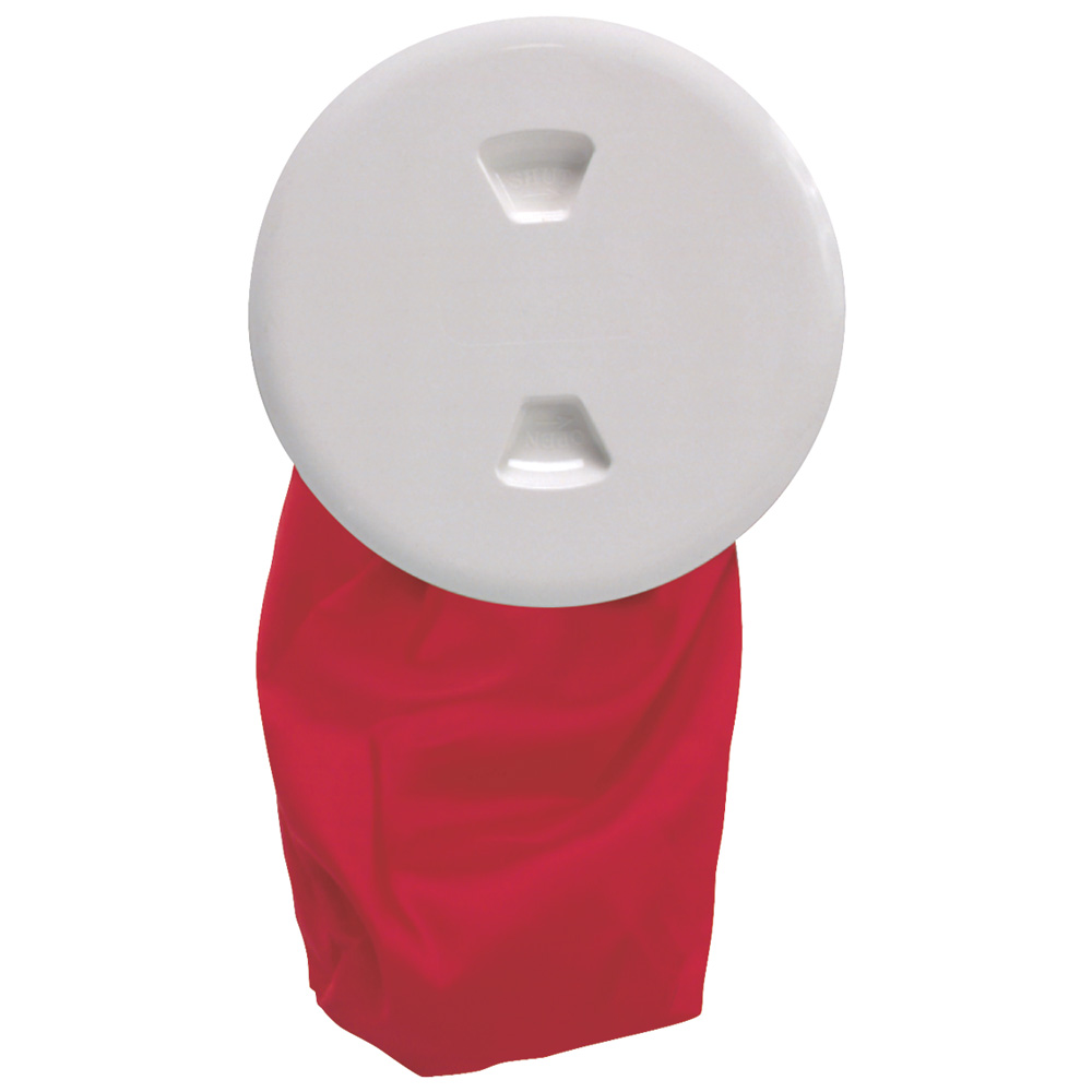 image for Beckson 5″ Stow-Away Deck Plate – White w/12″ Bag