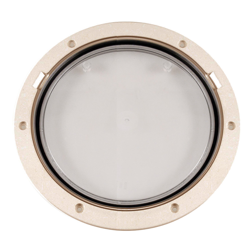 Beckson 8&quot; Clear Center Pry-Out Deck Plate - Beige CD-46455