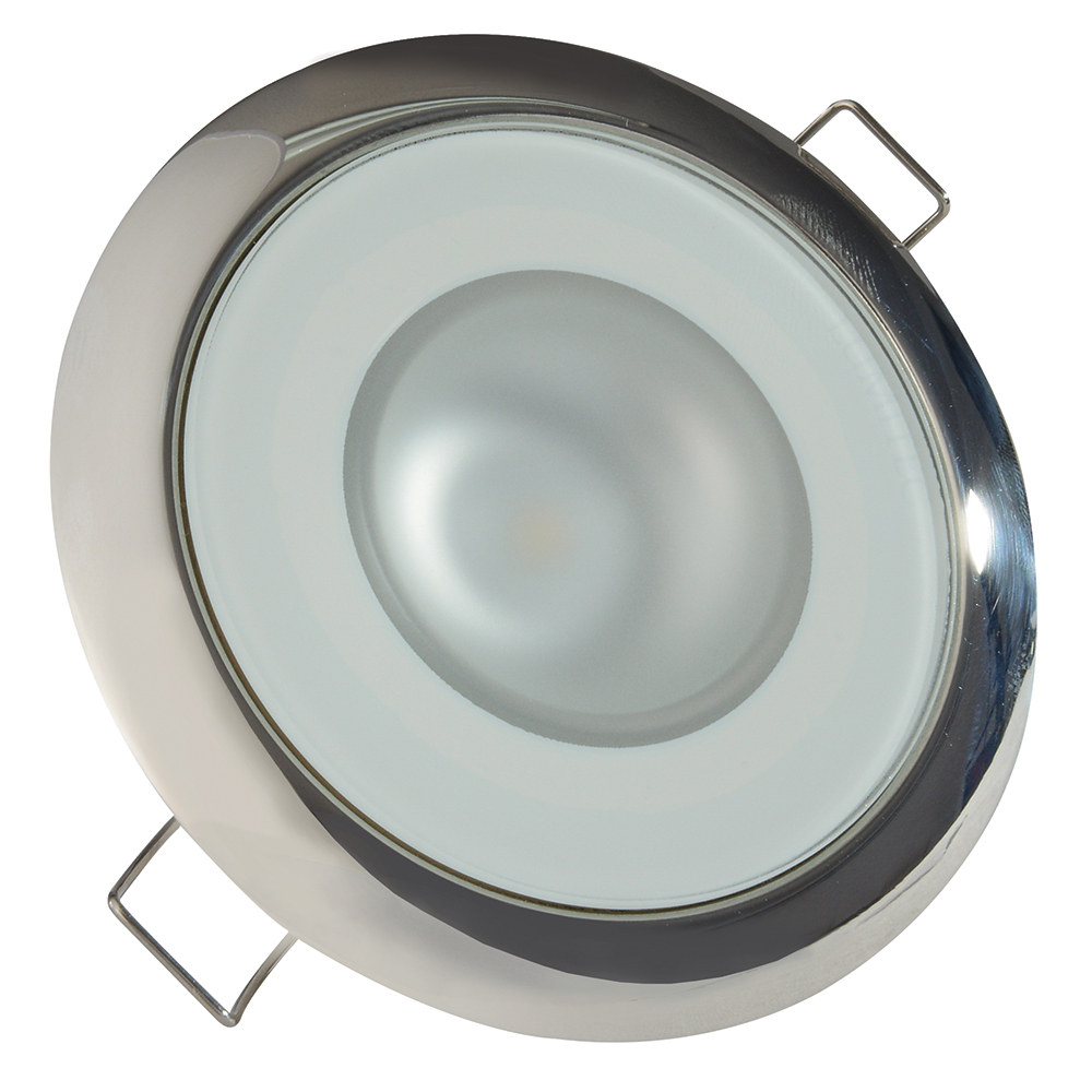 image for Lumitec Mirage – Flush Mount Down Light – Glass Finish/Polished SS Bezel – 2-Color White/Blue Dimming
