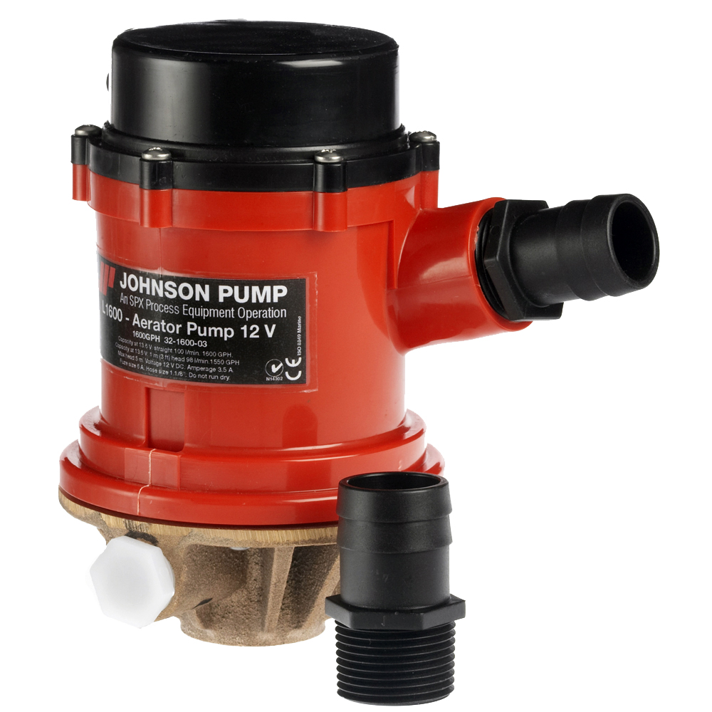 image for Johnson Pump Pro Series 1600 GPH Tournament Livewell/Baitwell Pump – 12V