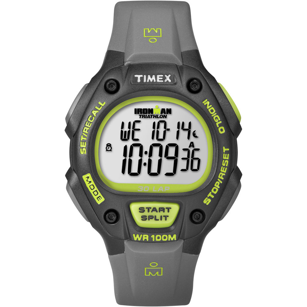 image for Timex Ironman 30-Lap Full-Size – Grey/Neon Green