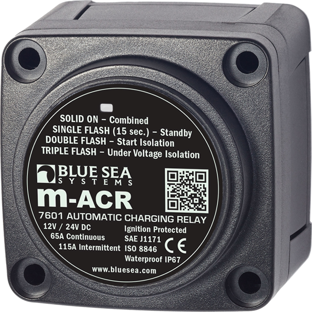image for Blue Sea 7601 DC Mini ACR Automatic Charging Relay – 65 Amp