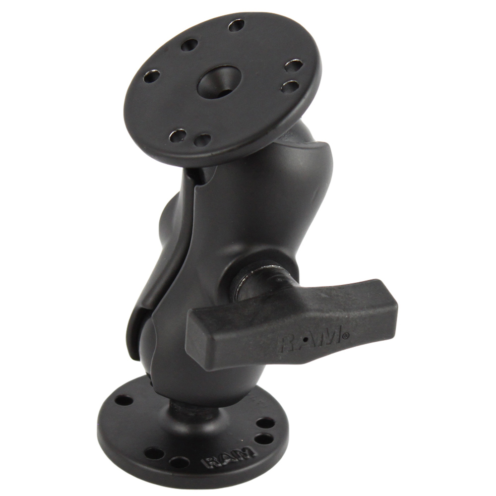 image for RAM Mount 1.5″ Ball Mount w/Short Double Socket Arm & 2/2.5″ Round Bases