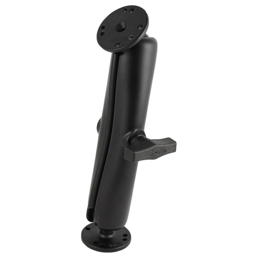 image for RAM Mount Ball Mount w/Long Double Socket Arm & 2-2.5″ Round Bases w/AMPs Pattern