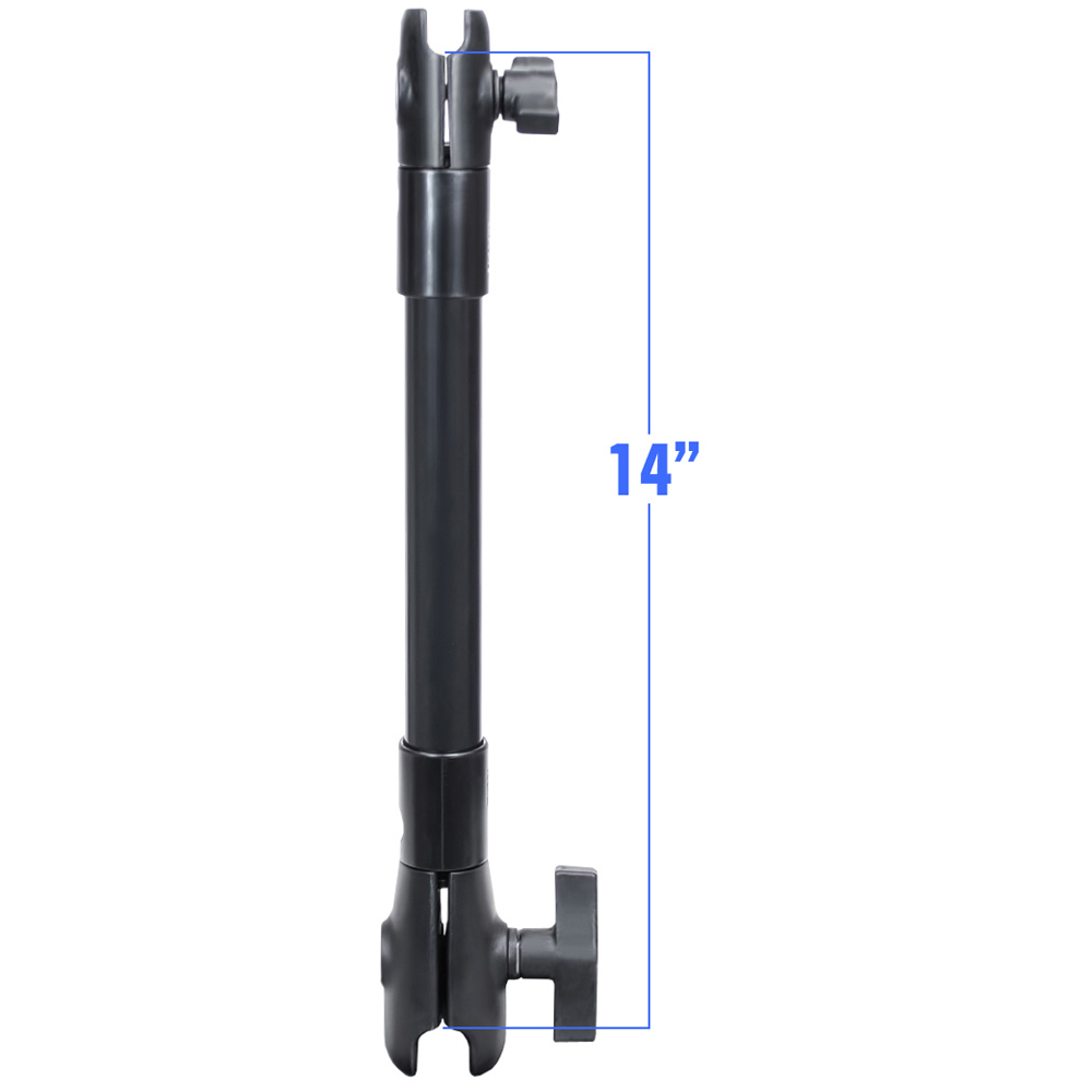 image for RAM Mount 14″ Long Extension Pole w/1″ and 1.5″ Single Open Socket