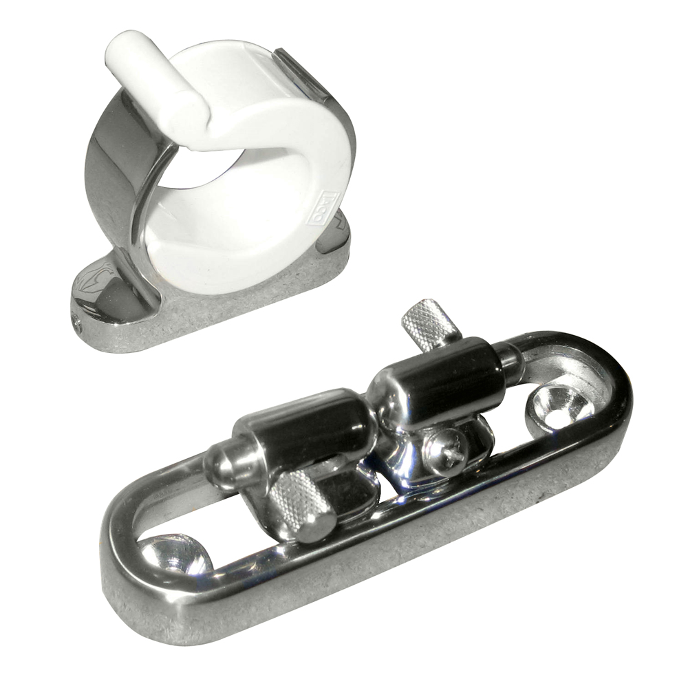 TACO Stainless Steel Adjustable Reel Hanger Kit w/Rod Tip Holder - Adjusts from 1.875&quot; - 3.875&quot; CD-48332