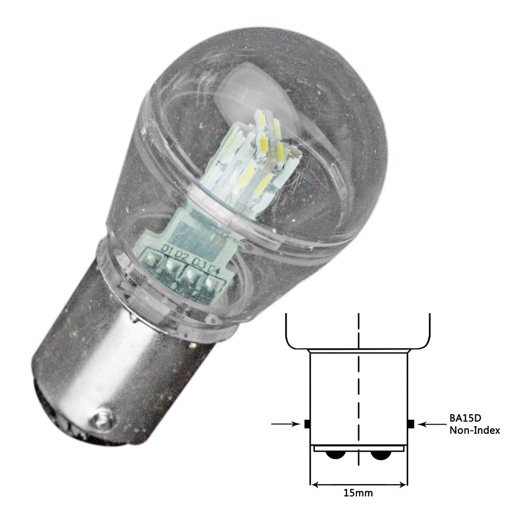 image for Lunasea Bayonet LED Bulb BA15D – 10-30VDC/1W/105 Lumens – Cool White
