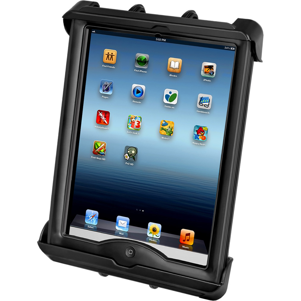 image for RAM Mount Tab-Tite Universal Clamping Cradle f/Apple iPad w/LifeProof & Lifedge Cases
