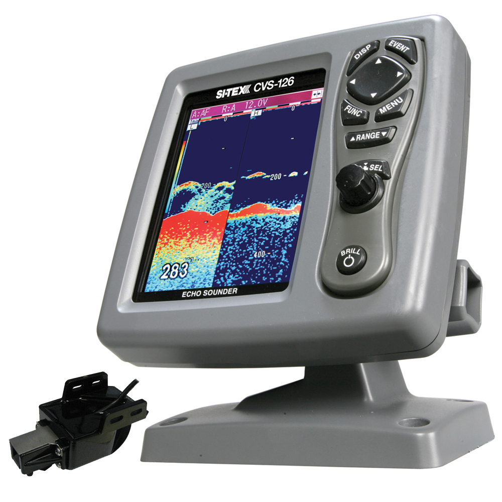 image for SI-TEX CVS-126 Dual Frequency Color Echo Sounder w/Transom Mount Triducer 250/50/200ST-CX