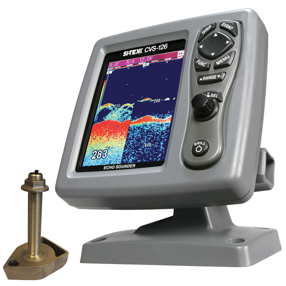 image for SI-TEX CVS-126 Dual Frequency Color Echo Sounder w/600kW Thru-Hull Transducer 1700/50/200T-CX