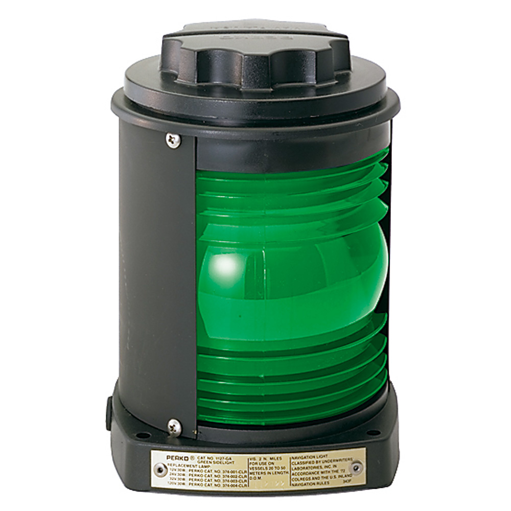 image for Perko Side Light – Black Plastic, Green Lens
