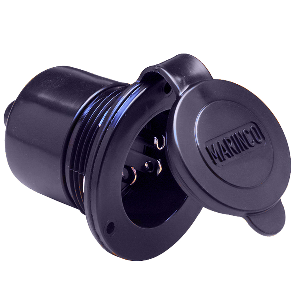 image for Marinco Marine On-Board Hard Wired Charger Inlet – 15Amp – Black