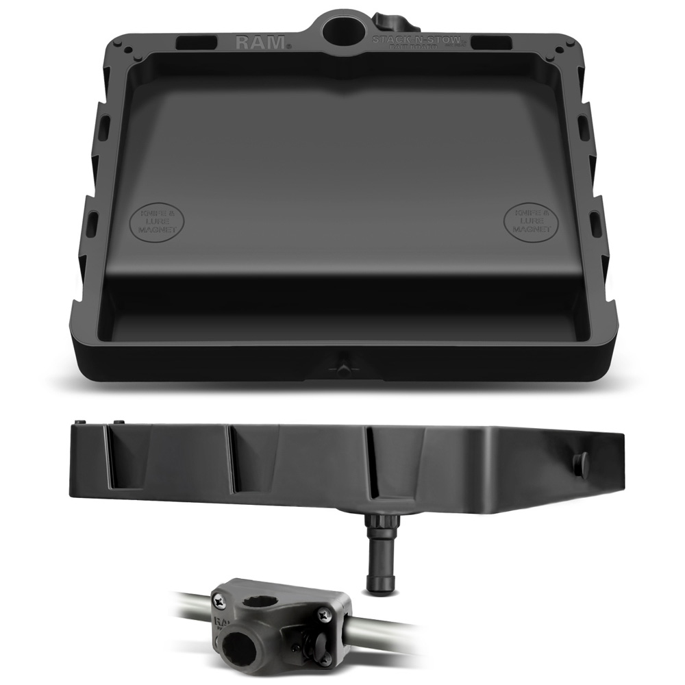 image for RAM Mount STACK-N-STOW Bait Board w/Combination Bulkhead Rail Adapter Kit