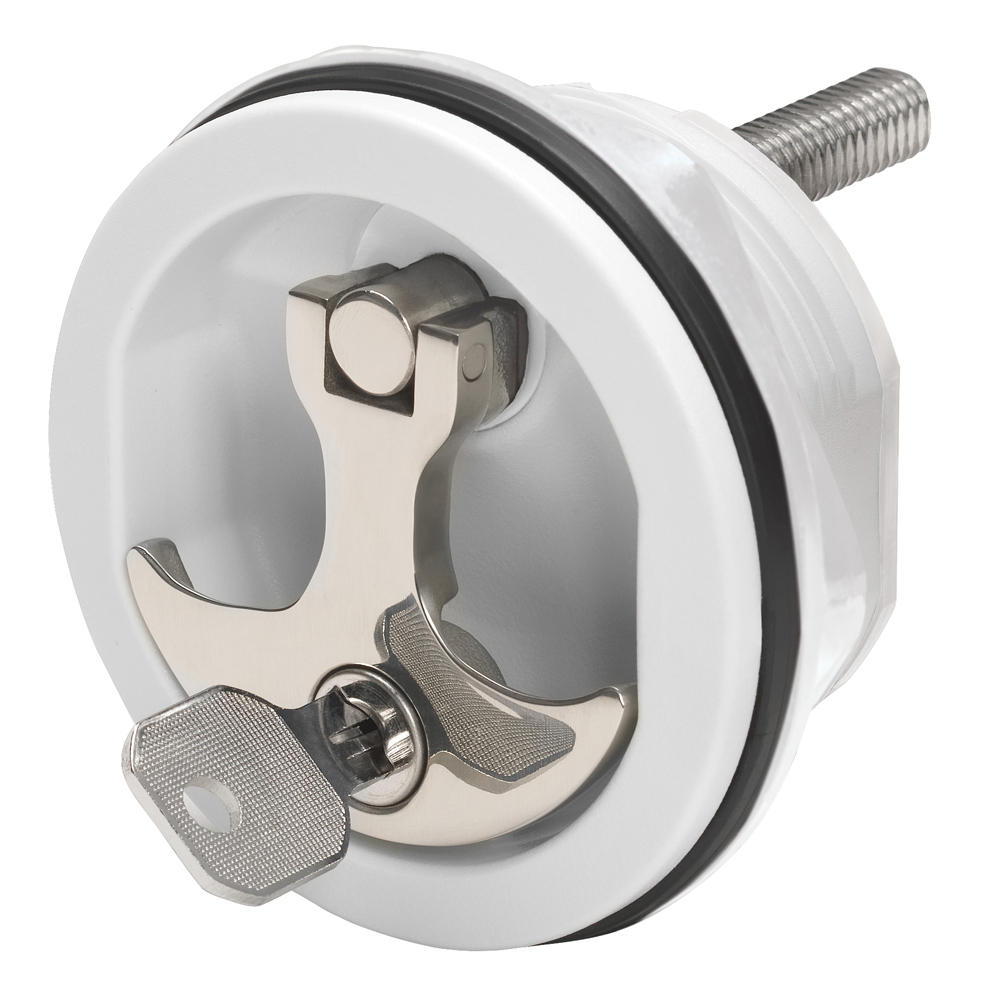 image for Whitecap Compression Handle – Nylon White/Stainless Steel – Locking