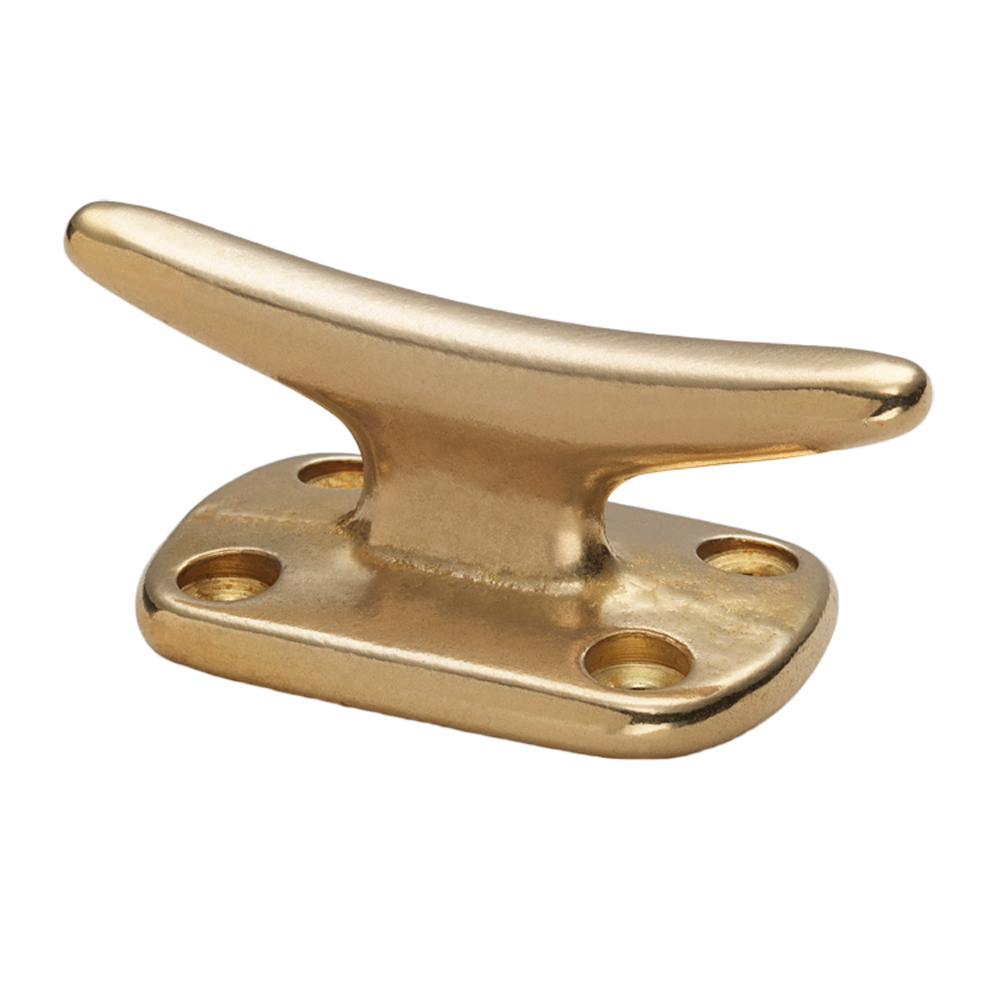 image for Whitecap Fender Cleat – Polished Brass – 2″