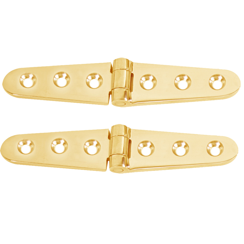 image for Whitecap Strap Hinge – Polished Brass – 6″ x 1-1/8″ – Pair