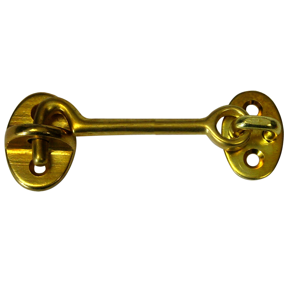 Whitecap Cabin Door Hook – Polished Brass – 3″