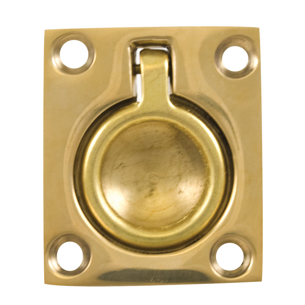 image for Whitecap Flush Pull Ring – Polished Brass – 1-1/2″ x 1-3/4″