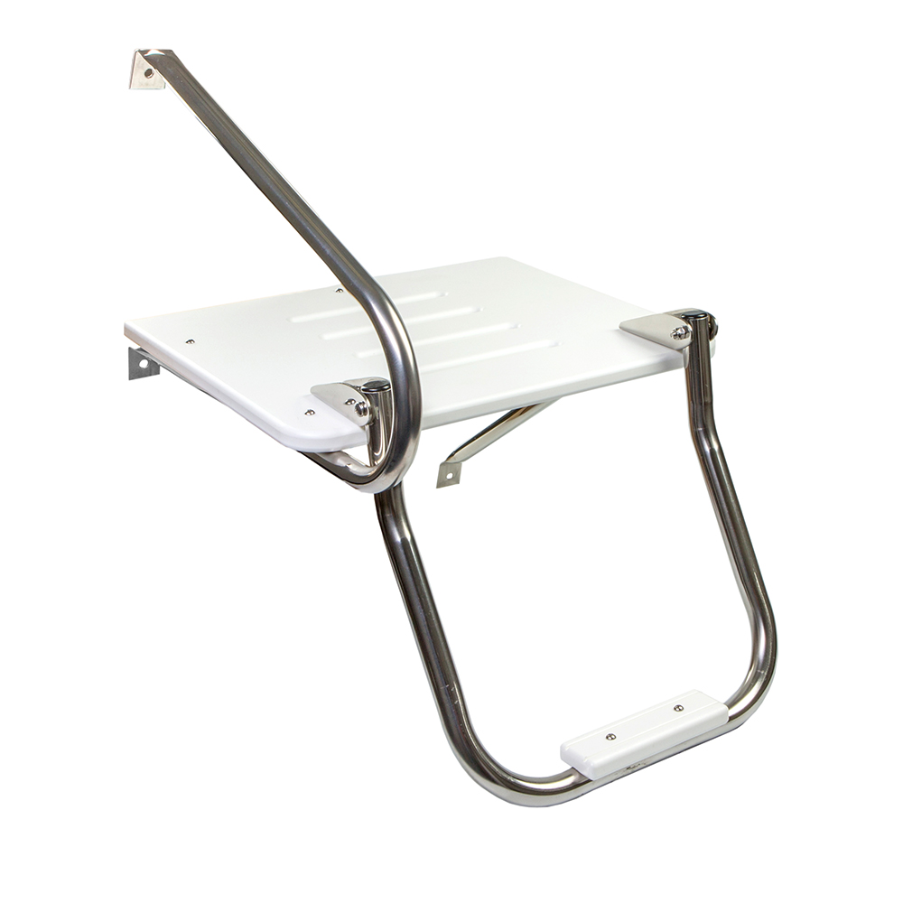 Whitecap White Poly Swim Platform with Ladder for Outboard Motors - 67902