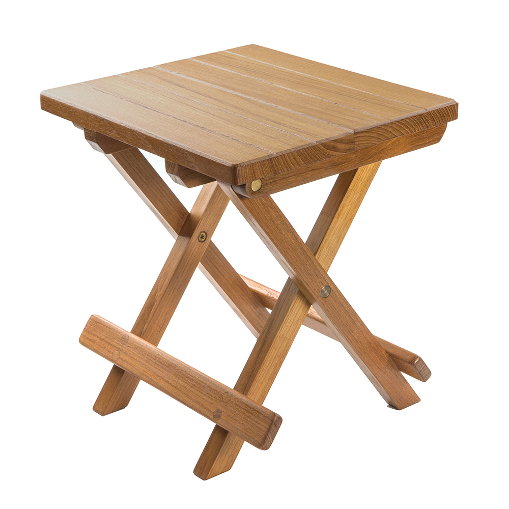 image for Whitecap Teak Grooved Top Fold-Away Table/Stool
