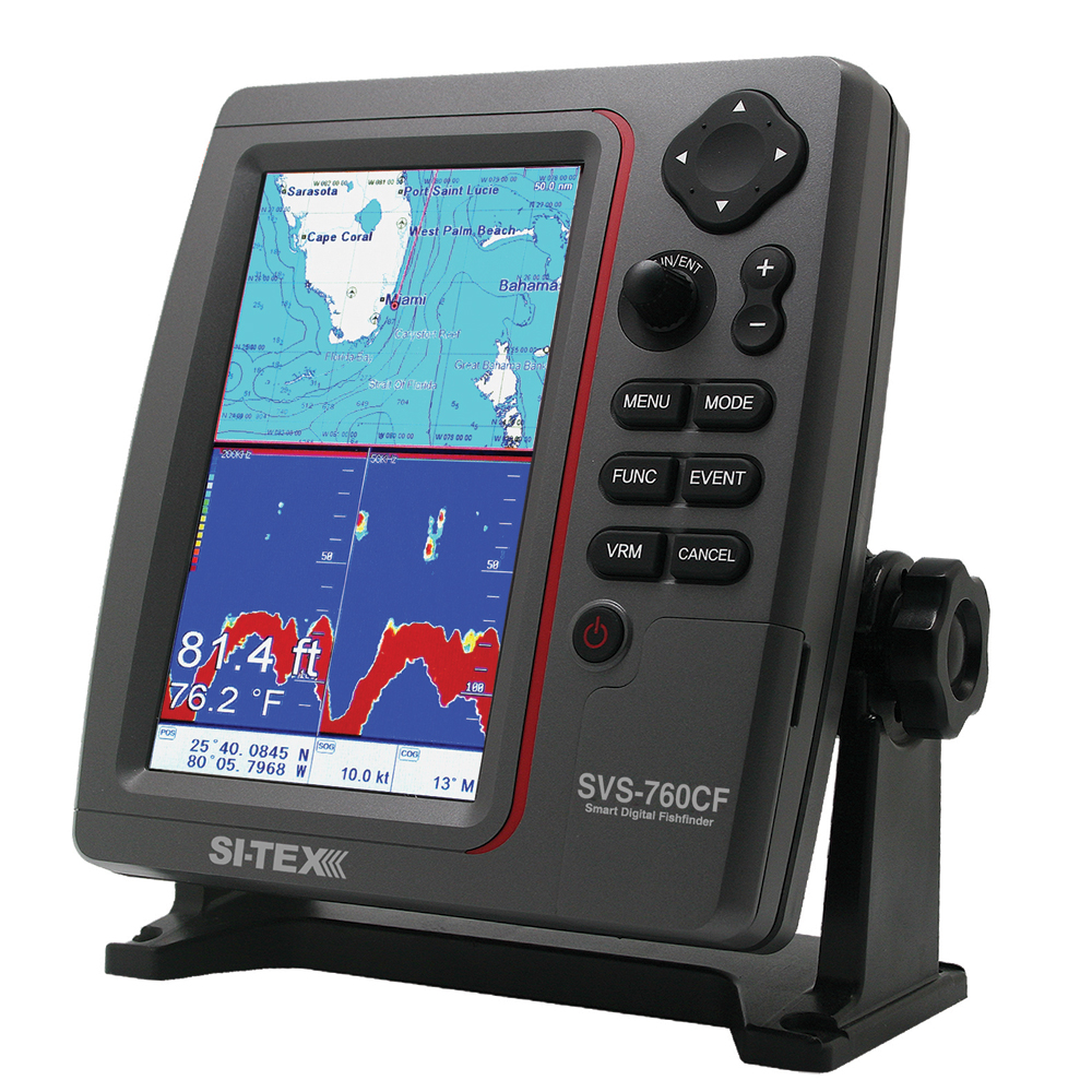 SI-TEX SVS-760CF Dual Frequency Chartplotter/Sounder with  Navionics+ Flexible Coverage - SVS-760CF