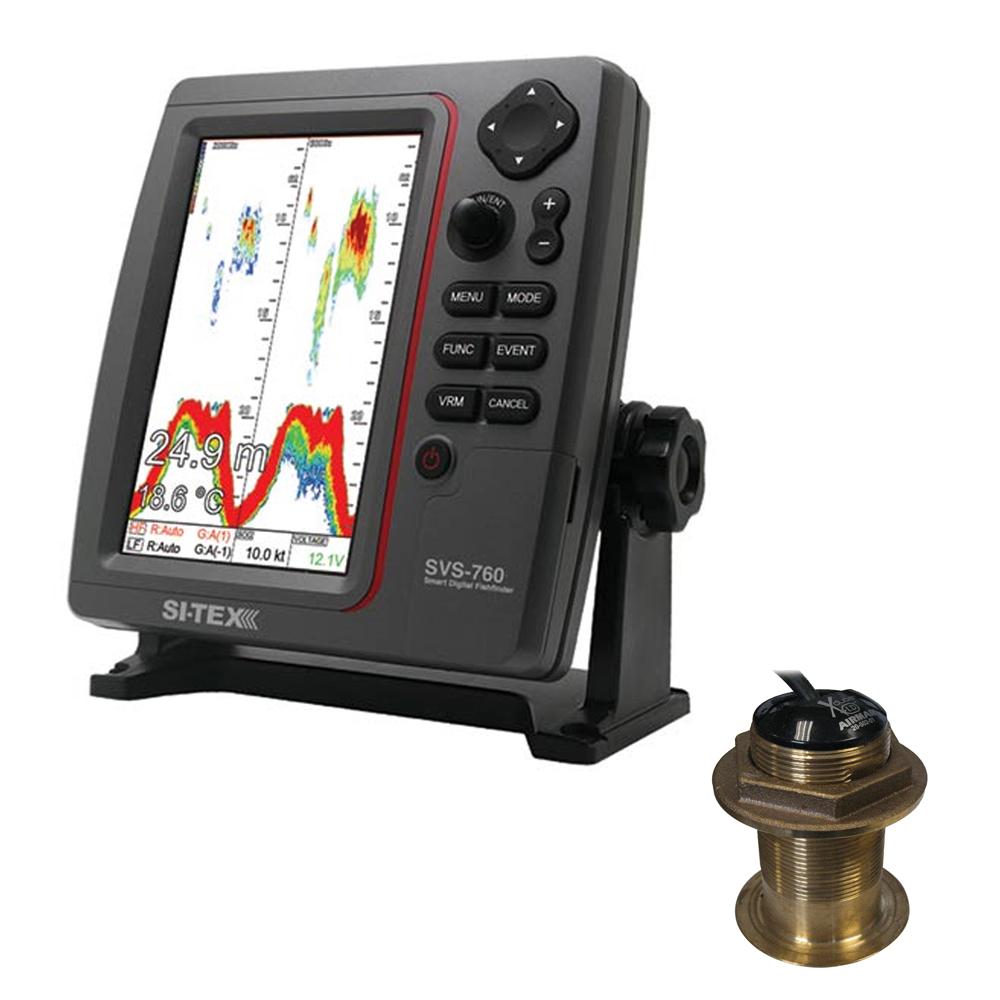 SI-TEX SVS-760 Dual Frequency Sounder 600W Kit with Bronze 12 Degree Transducer - SVS-760B60-12
