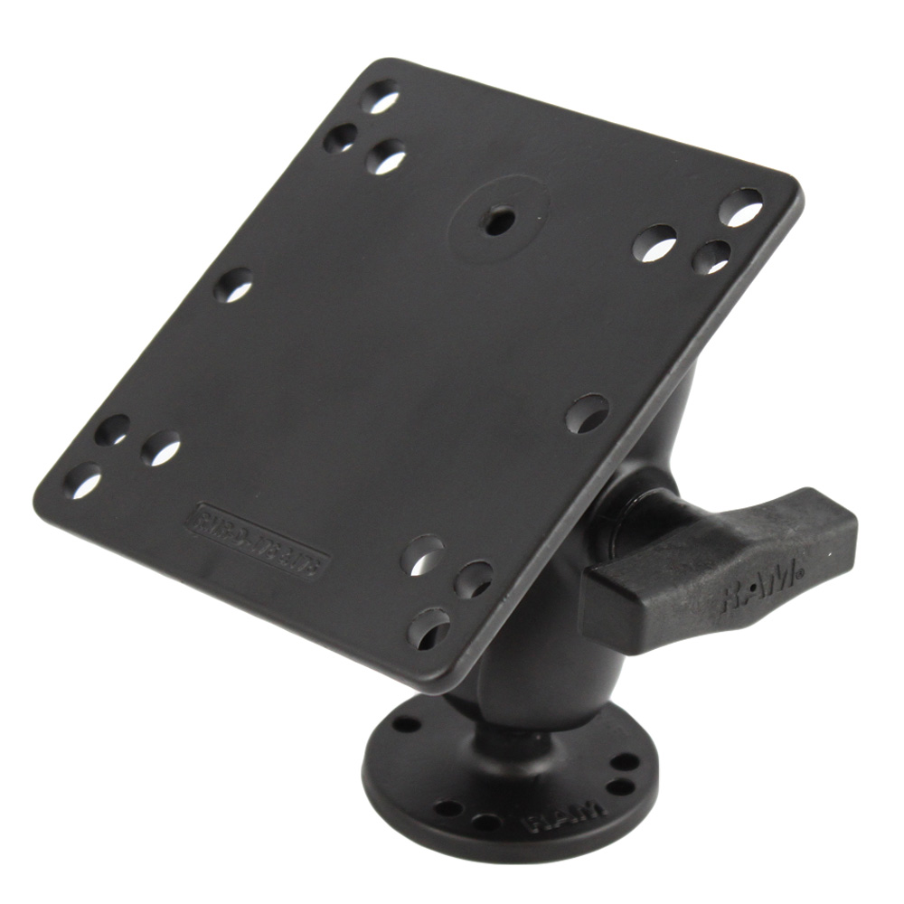 image for RAM Mount 4.75″ Square Base VESA Plate 75mm and 100mm Hole Patterns w/Short Arm Surface Mount