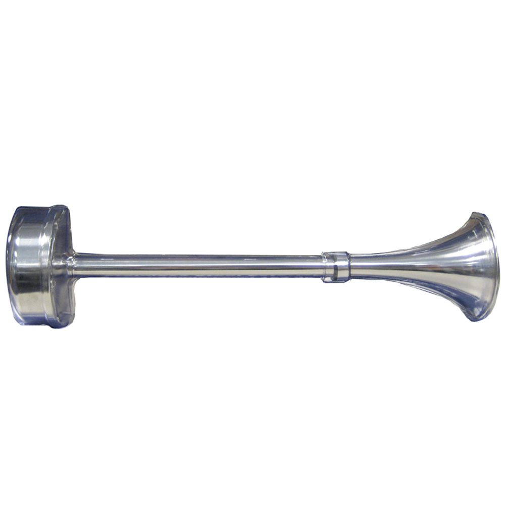image for Schmitt Marine Standard Single Trumpet Horn – 12V – Stainless Exterior