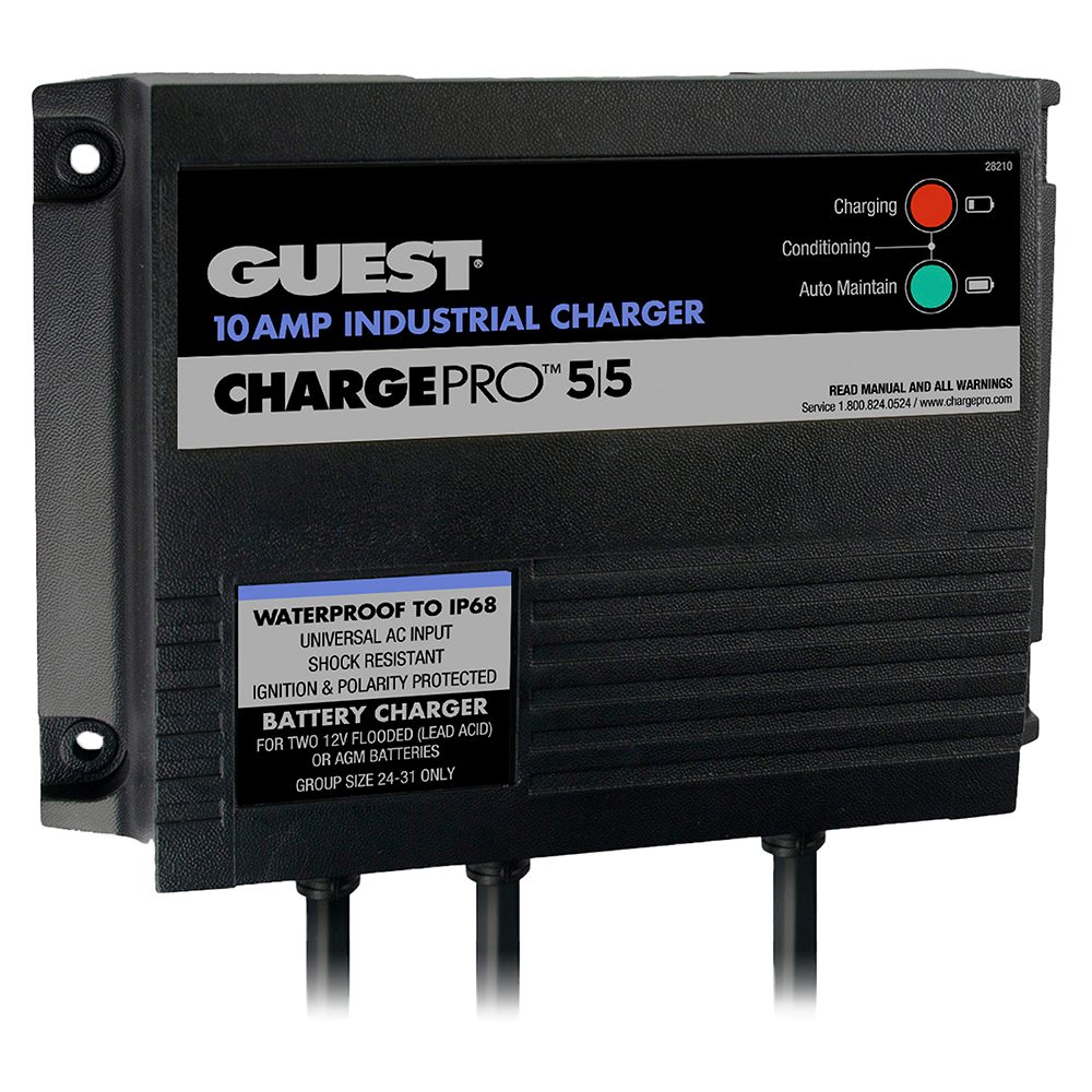 Guest 10AMP - 12/24V 2 Bank 120V Input On-Board Battery Charger - 28210