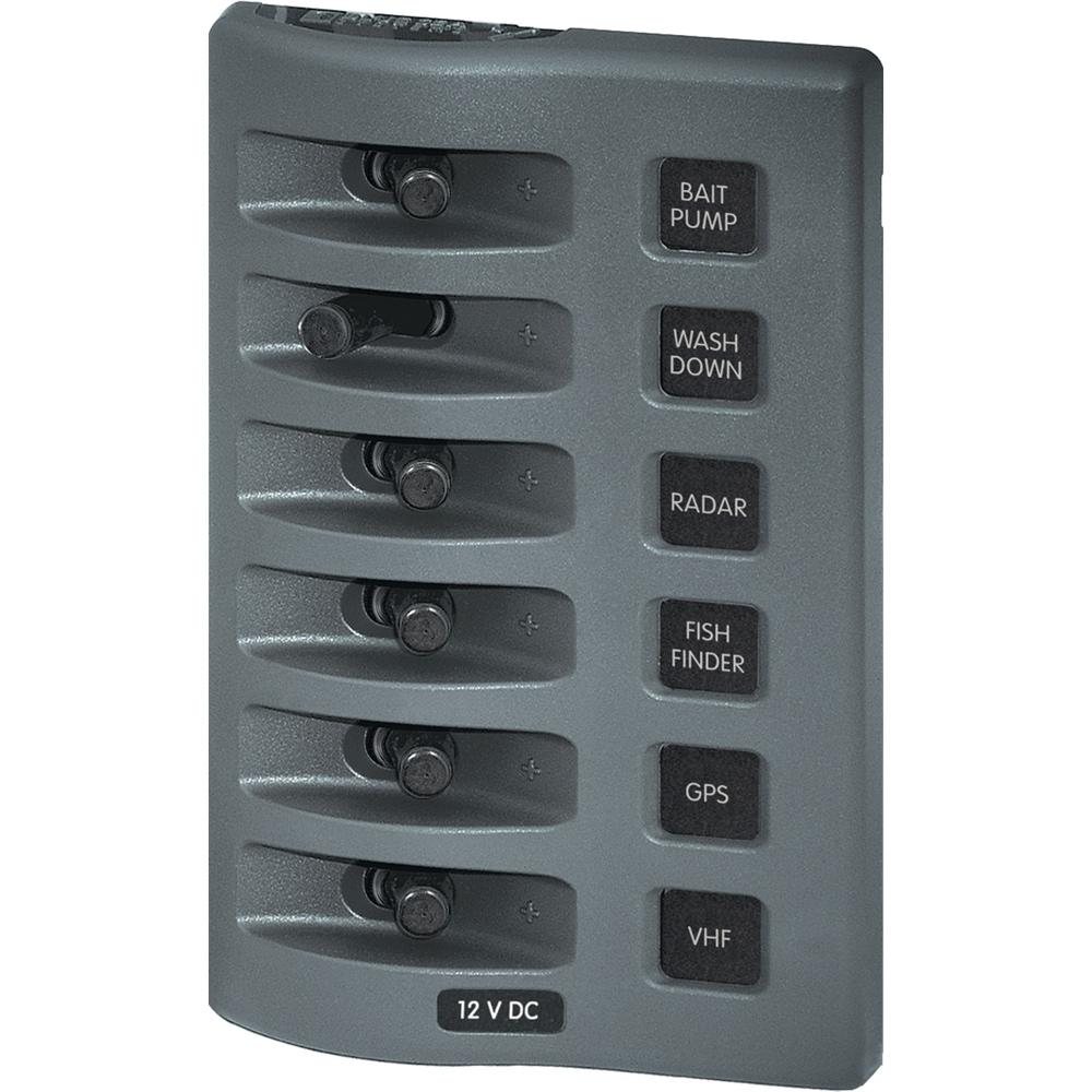 Blue Sea 4307 WeatherDeck&reg; 12V DC Waterproof Switch Panel - 6 Position CD-51815