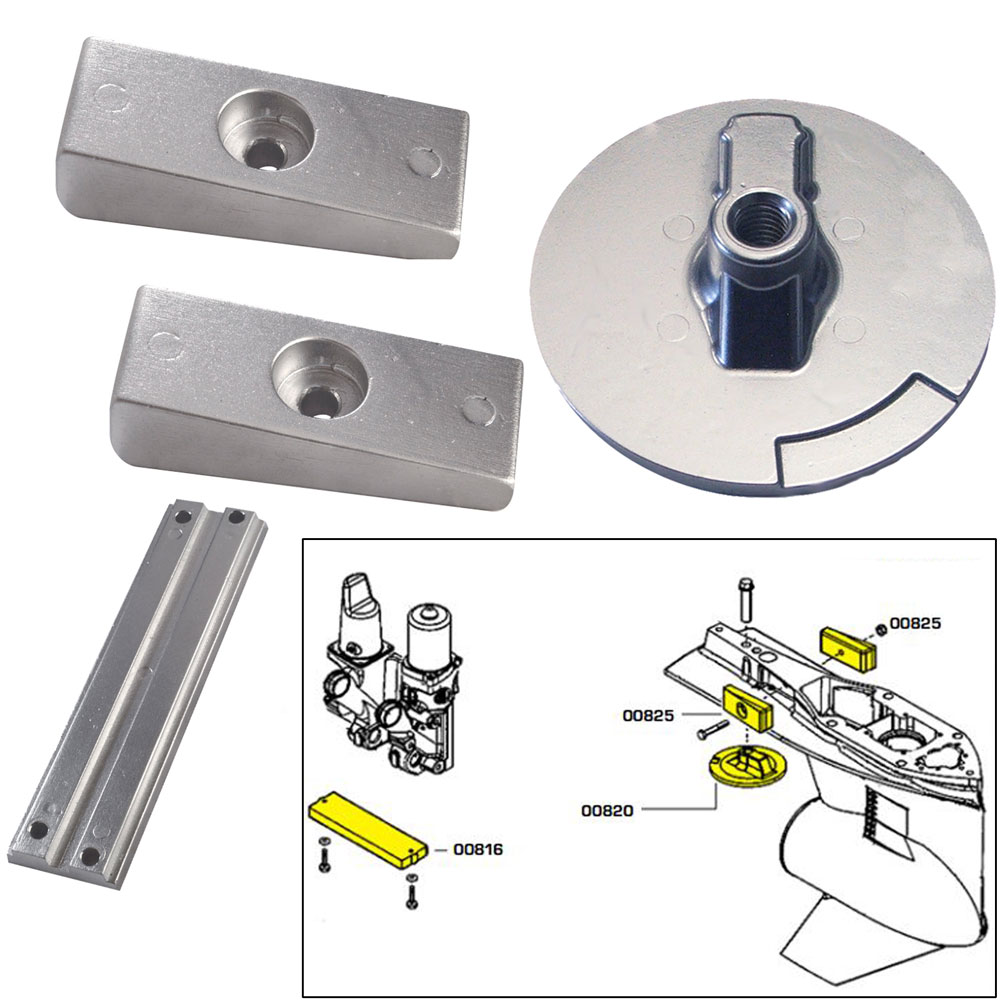 image for Tecnoseal Anode Kit w/Hardware – Mercury Verado 4 – Zinc