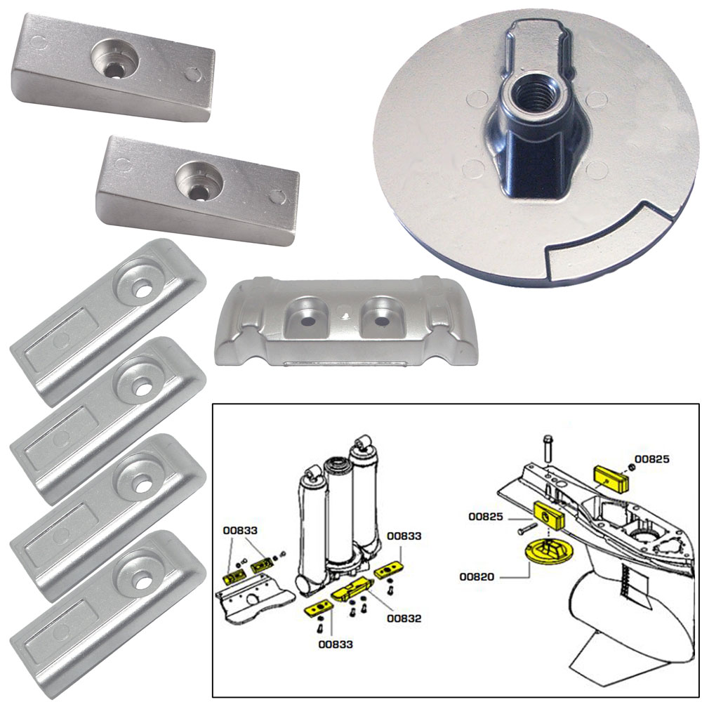image for Tecnoseal Anode Kit w/Hardware – Mercury Verado 6 – Aluminum