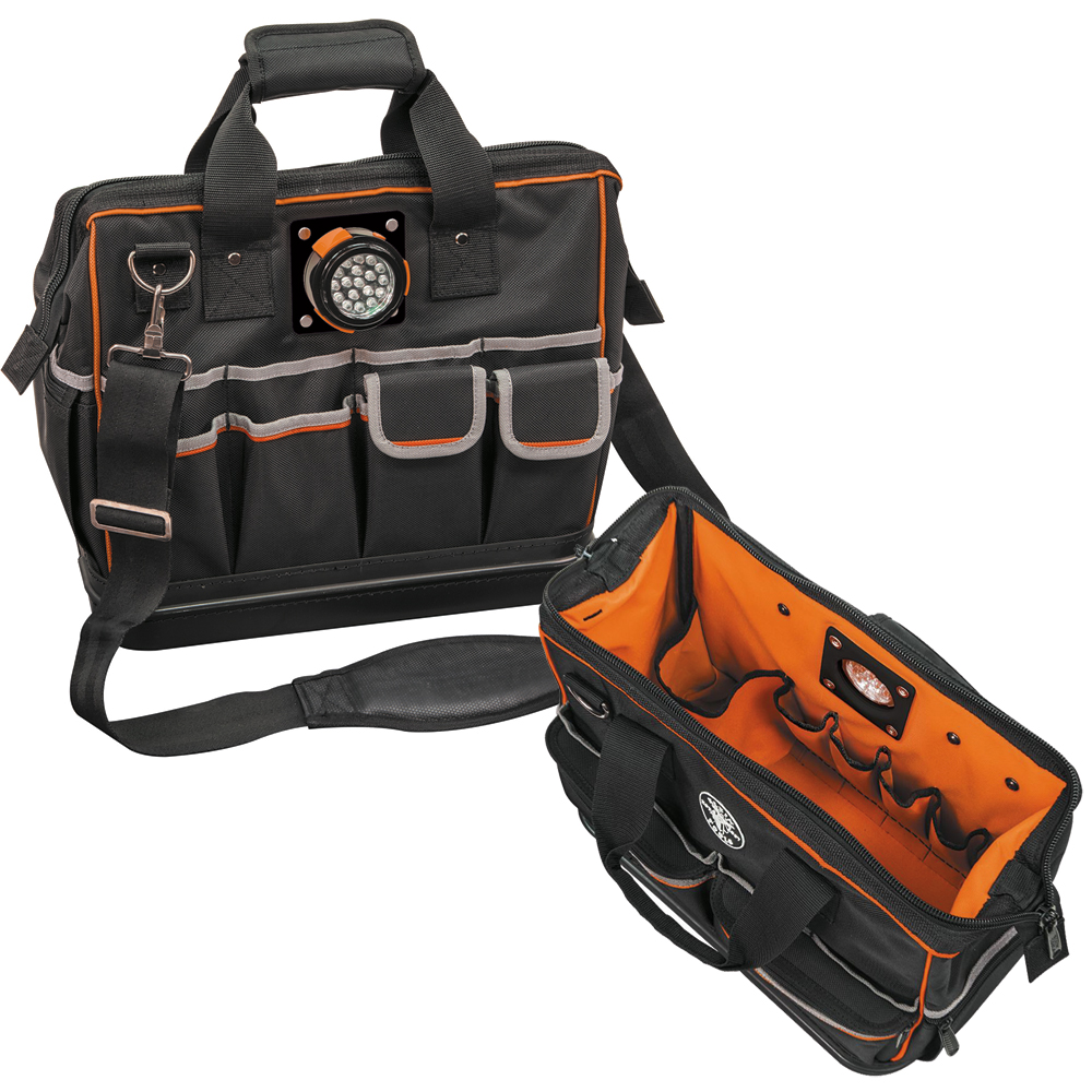 Klein Tools Tradesman Pro Organizer Lighted Tool Bag [55431 ...