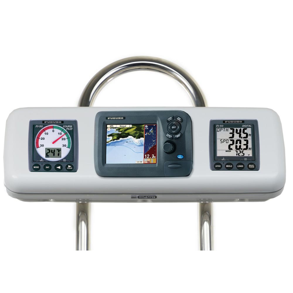 image for NavPod GP1607 SystemPod Pre-Cut f/Furuno GP1670/GP1670F 5.7″ & 2 Instruments f/9.5″ Wide Guard
