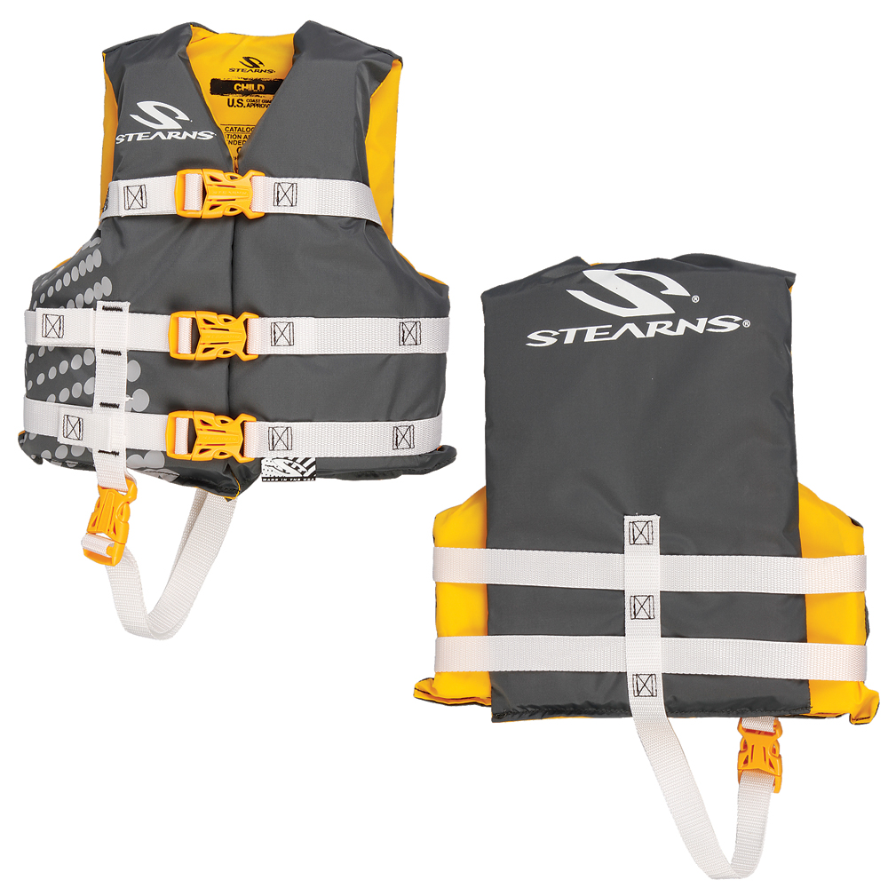 image for Stearns Child Classic Nylon Vest Life Jacket – 30-50lbs – Gold Rush