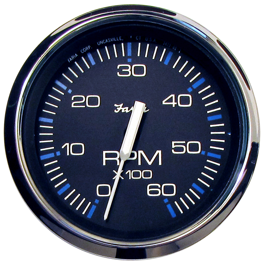image for Faria Chesapeake Black 4″ Tachometer – 6000 RPM (Gas) (Inboard & I/O)