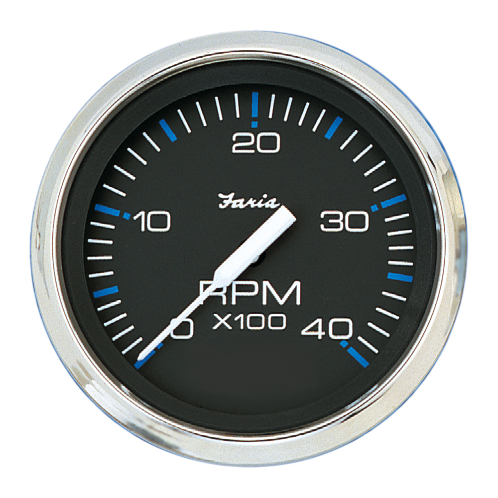 image for Faria Chesapeake Black 4″ Tachometer – 4000 RPM (Diesel)