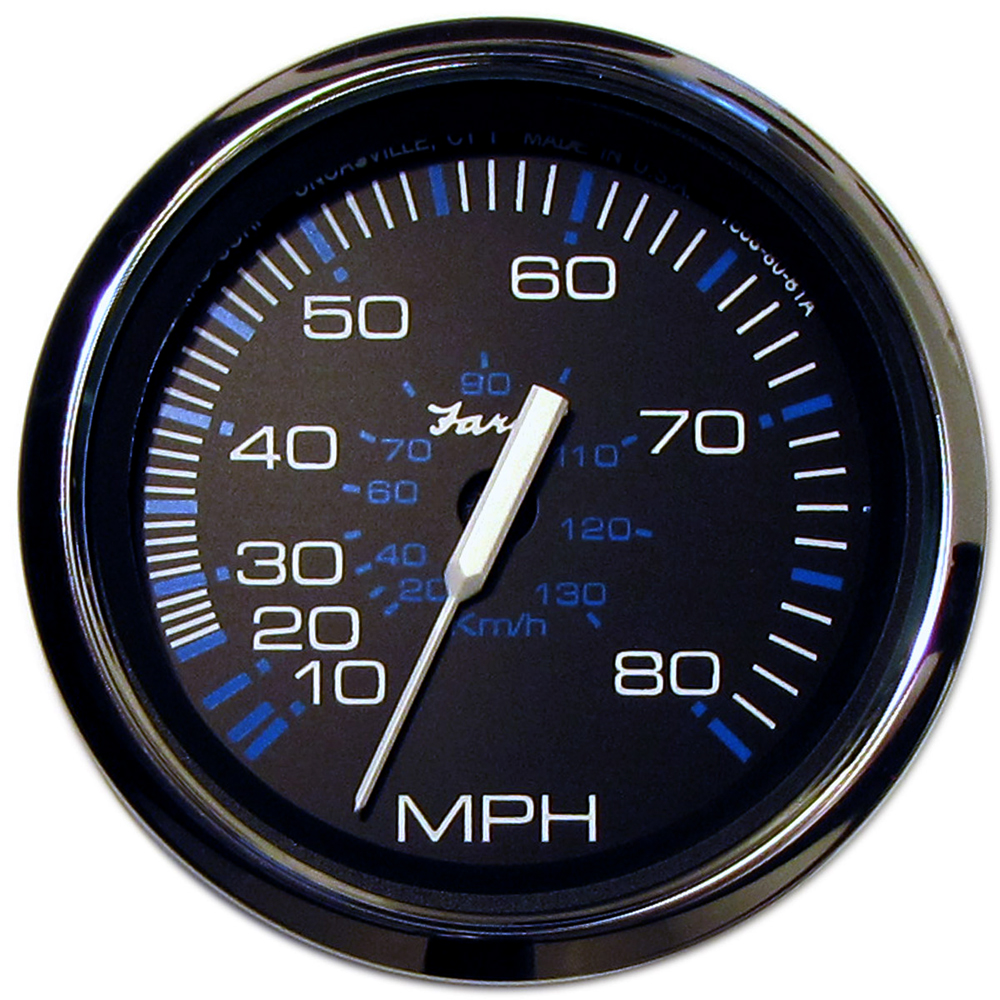 Faria Chesapeake Black 4&quot; Speedometer - 80MPH (Pitot) CD-54627