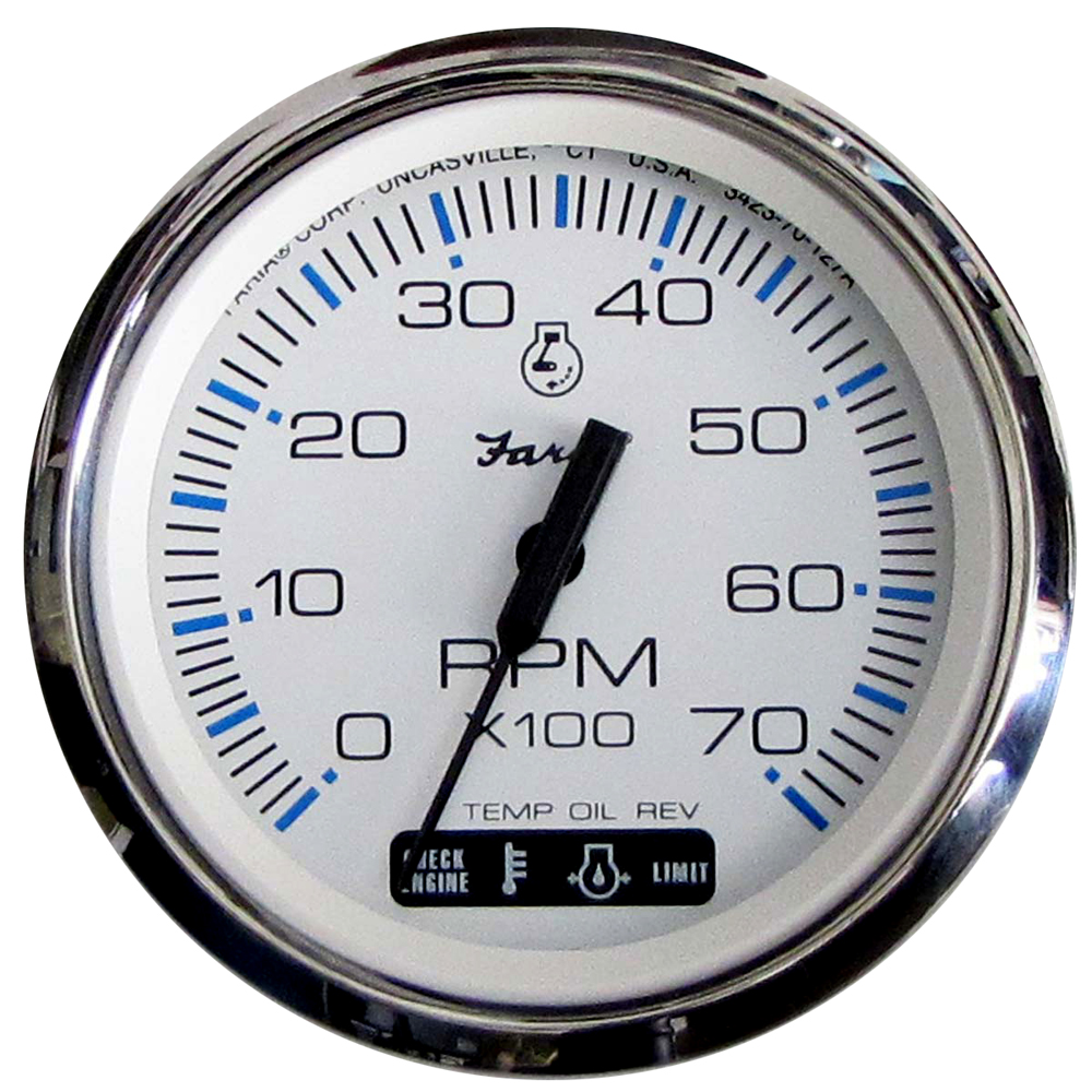 Faria Chesapeake White SS 4&quot; Tachometer w/Suzuki Monitor - 7000 RPM (Gas) (Suzuki Outboard) CD-54645